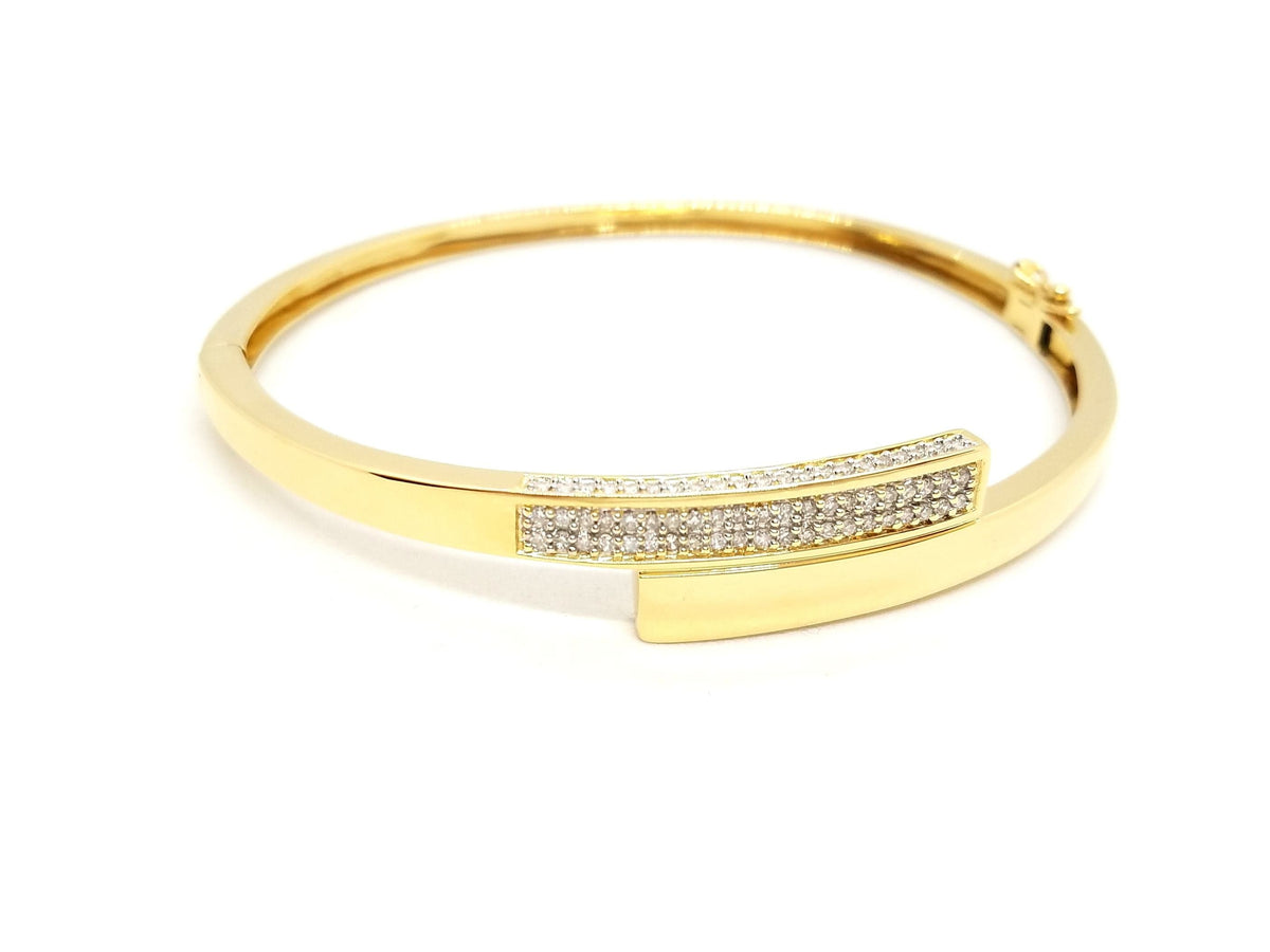 Bracelet De Mariage Homme En Or Jaune 18K - Diamant 0.40 Ct VS1 F - Taille Ronde - Sur Mesure Inde