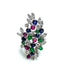 Bague 56 Bague Platine "couleurs de la vie" Diamant Emeraude Rubis Saphirs 58 Facettes