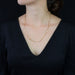 Gold chain necklace with cube mesh and cultured pearls 58 Facettes 22-301