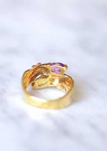 Bague Bague vintage Toi & Moi, tourmaline rose et citrine 58 Facettes