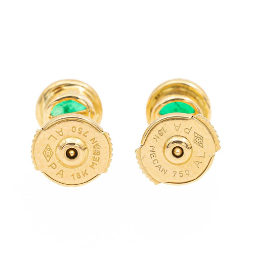 Boucles d'oreilles Boucles d'oreilles Puces Or jaune Emeraude 58 Facettes 2303220CN
