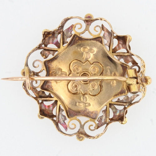 Broche Broche ancienne de col or rose et perles fines 58 Facettes 07-077