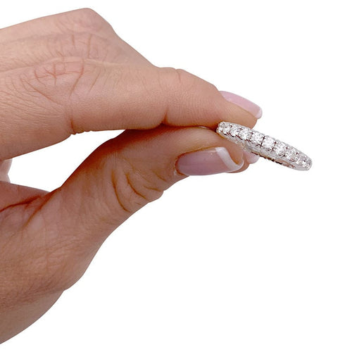 Bague 52 Alliance tour complet or blanc, diamants. 58 Facettes 33230