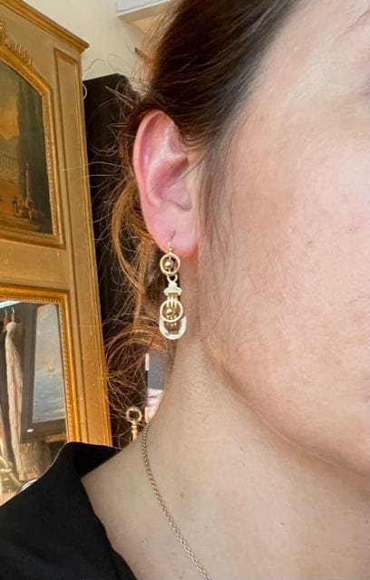 Boucles d'oreilles Paire de pendants d'oreilles époque Napoléon III 58 Facettes