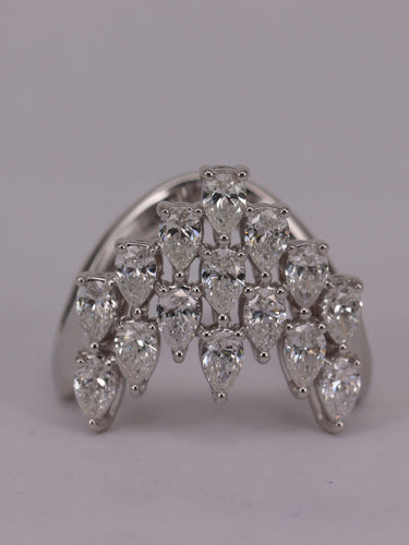Bague 54 Bague diamant poires or blanc 58 Facettes P530