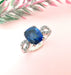 Ring Sapphire Ring 1,70 ct cushion cut Diamonds 58 Facettes AA 1588