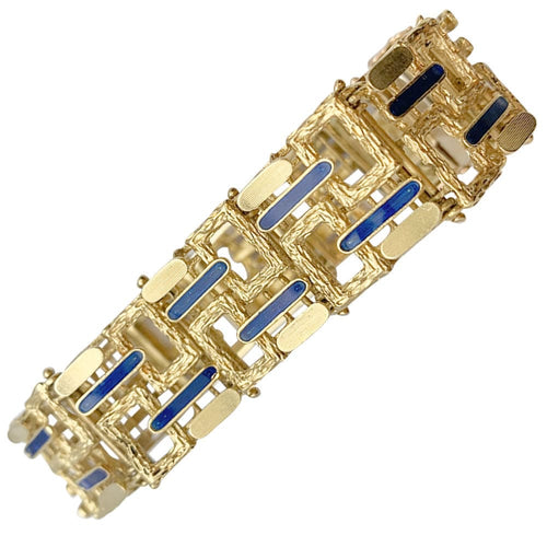 Bracelet Bracelet vintage, or jaune, émail. 58 Facettes 31987