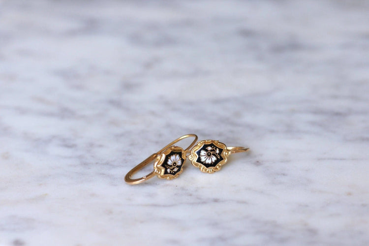 Boucles d'oreilles poissardes en or et émail 58 Facettes