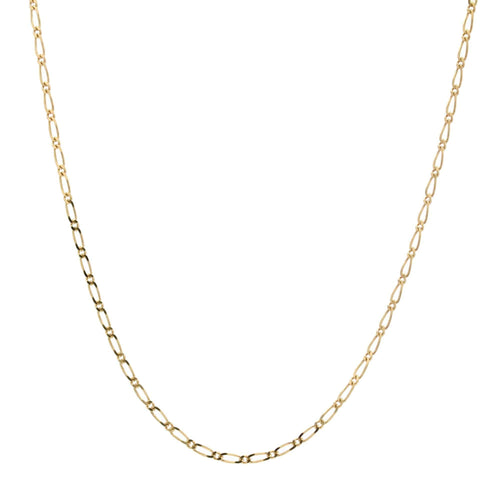 Collier Chaine or jaune gourmette alternée limée 58 Facettes 14-302