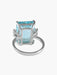 Bague 55 / Or Blanc / Aigue-marine BAGUE OR, DIAMANTS & AIGUE-MARINE 58 Facettes BO/220025BA