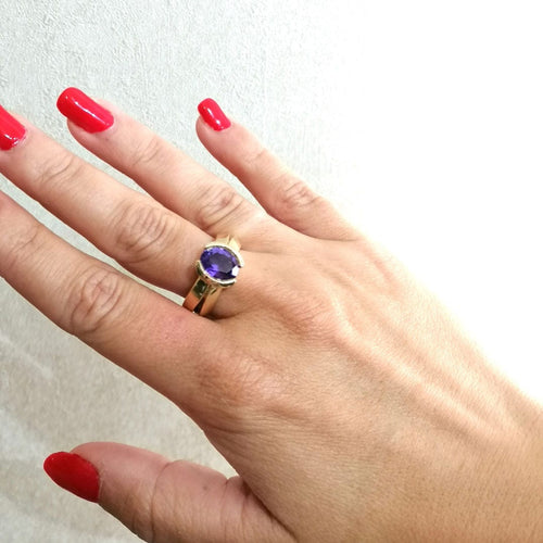 Bague Bague Améthyste or jaune 58 Facettes 2667