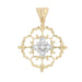 Pendant Yellow and white gold diamond pendant arabesques 58 Facettes RG207