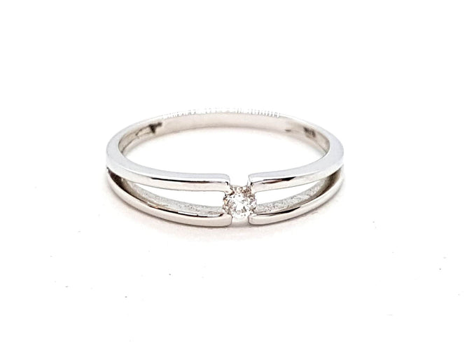 Bague 56 Bague Solitaire Or blanc Diamant 58 Facettes 06312CD