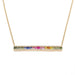 Necklace Bar necklace with multi-colored sapphires, diamonds and rose gold 58 Facettes