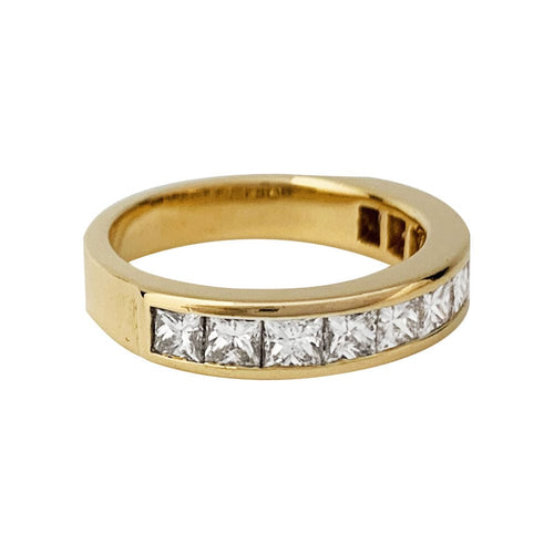Bague 52 Bague en or jaune, diamants princesses. 58 Facettes 30954