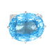 Ring 54 White Gold and Blue Topaz Ring 58 Facettes 61G00099