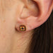 Yellow gold and sapphire stud earrings 58 Facettes 22-606B