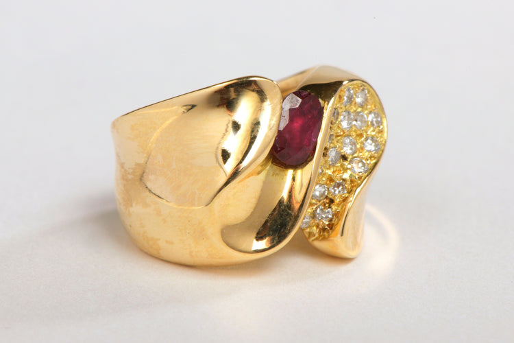 Bague 47 Bague Or jaune Rubis 58 Facettes 00375CN