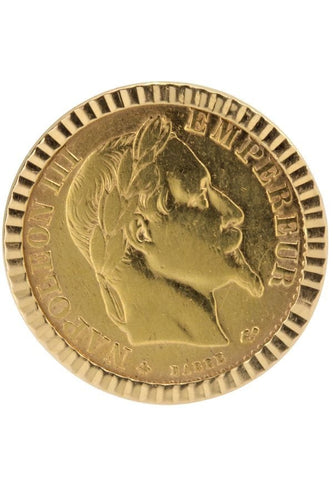 Bague BAGUE PIÈCE 10 FRANCS NAPOLÉON III 58 Facettes 040951
