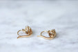 Dormeuses earrings in pink gold and fine pearls 58 Facettes