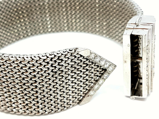 Bracelet Bracelet Manchette Or blanc Diamant 58 Facettes 05771CD