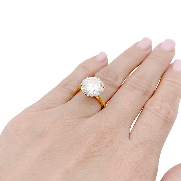 Bague 53 Solitaire en or jaune, diamant 5,77 cts. 58 Facettes 33127