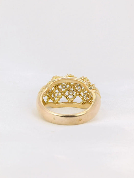 Bague 61 Bague Or jaune Diamants 58 Facettes J158