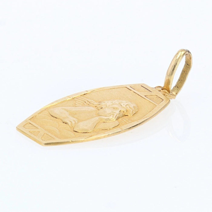 Pendentif Médaille angelot or jaune art déco 58 Facettes 19-488