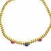 Bulgari Necklace 1970' Ruby Diamond and Sapphire Curb Link Necklace 58 Facettes