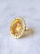Bague Bague de cocktail ancienne citrine sur or jaune et vert 18Kt 58 Facettes