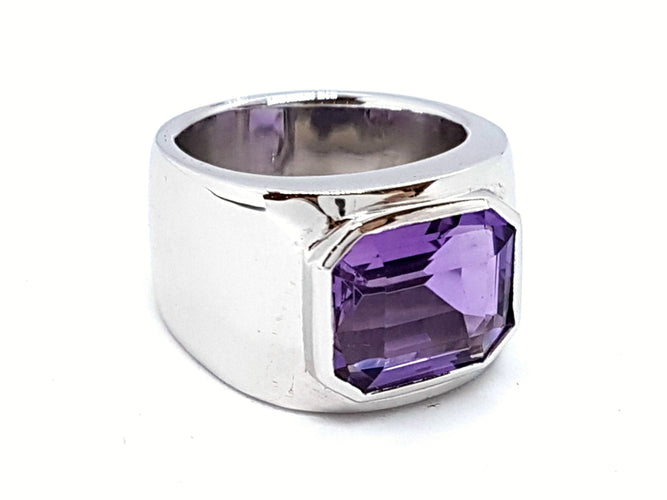 Bague 52 Bague Or blanc Améthyste 58 Facettes 05773CD