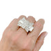 Ring 57 Tank ring in platinum and diamonds. 58 Facettes 31424