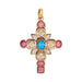 Pendant Cross pendant in rose gold, citrines, tourmalines and tanzanite. 58 Facettes 31139