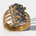 Ring 1910 yellow gold ring with cabochon sapphires and diamonds 58 Facettes