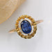 Ring 50 Old sapphire ring and its leafy crown 58 Facettes 23-277