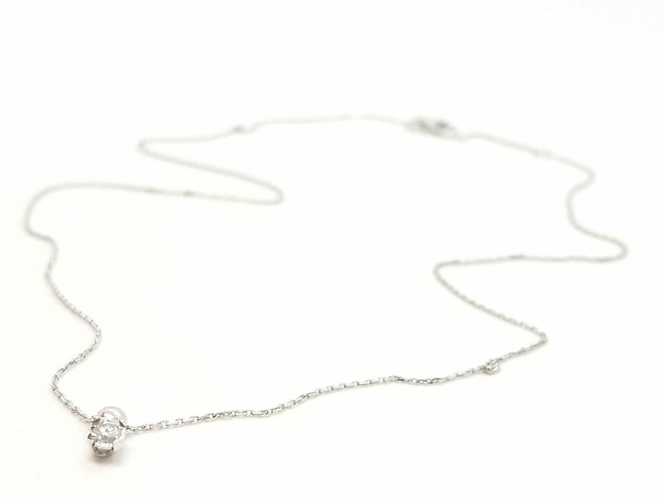 Collier Collier Chaîne + pendentif Or blanc Diamant 58 Facettes 579136RV
