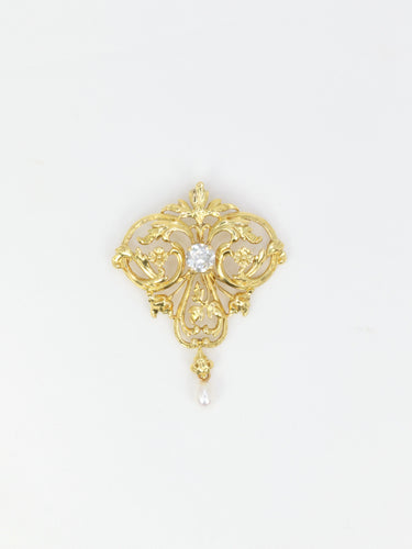 Pendentif Pendentif Art Nouveau diamant & perle 58 Facettes 710