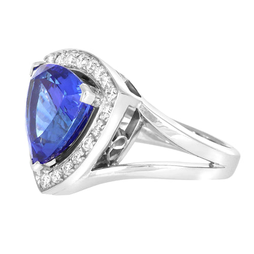 Bague Bague Or Gris, Tanzanite et Diamants 58 Facettes 31F00016