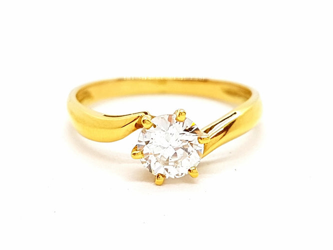 Bague 56 Bague Or jaune Diamant 58 Facettes 06347CD