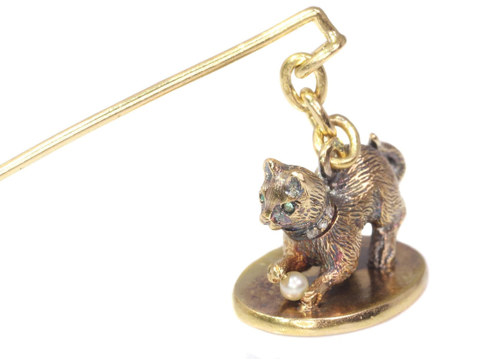 Broche Broche chaton en or avec diamant 58 Facettes 20195-0149