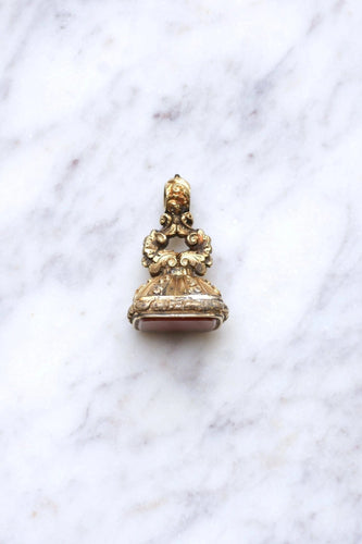 Pendentif Pendentif ancien sceau cachet en pomponne et cornaline 58 Facettes