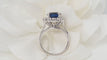 Bague 49 Bague entourage Or blanc Saphir Diamants 58 Facettes 32358
