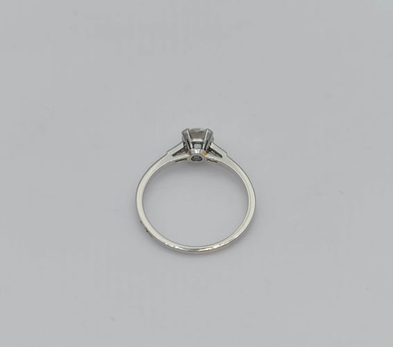 Bague 55 Bague solitaire diamant 0.88ct début XXème 58 Facettes