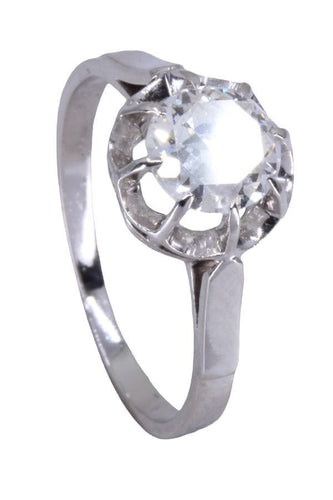 Bague 54 BAGUE SOLITAIRE ancien diamant 58 Facettes 076701