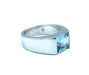 Cartier Tank Collection ring, 18K white gold and aquamarine ring 58 Facettes