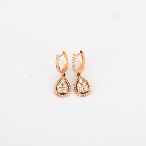 Boucles d'oreilles Boucles d'oreilles goutte en Or rose, diamants 58 Facettes