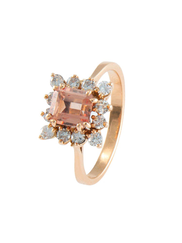 Bague 52 Bague diamants et topaze impériale rose 58 Facettes 630