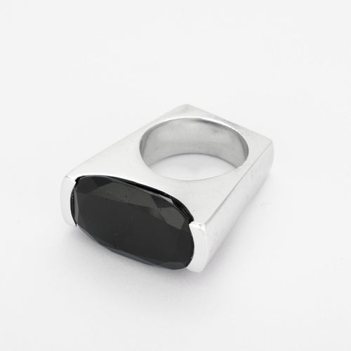 Bague 54 Bague en Or gris, Onyx 58 Facettes