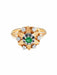 Ring 50 Vintage Ring 2 Gold Emerald Diamonds 58 Facettes