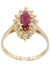 Ring 52 MARQUISE MODERN RUBY AND DIAMOND 58 Facettes 040311